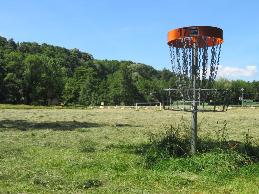 Une corbeille de disc golf